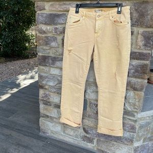 Dear John size 30 Playback Cuffed Cropped Straight Leg yellow jeans.